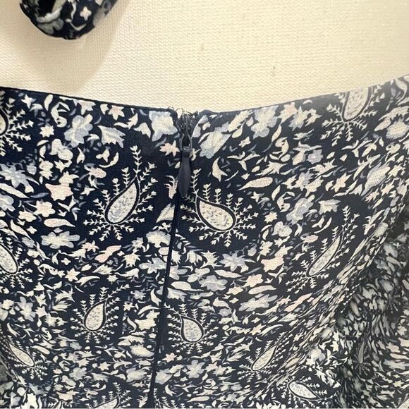 NWT Lulus Navy Blue Paisley Tiered Cutout Midi Dress women's size small - Picture 11 of 15